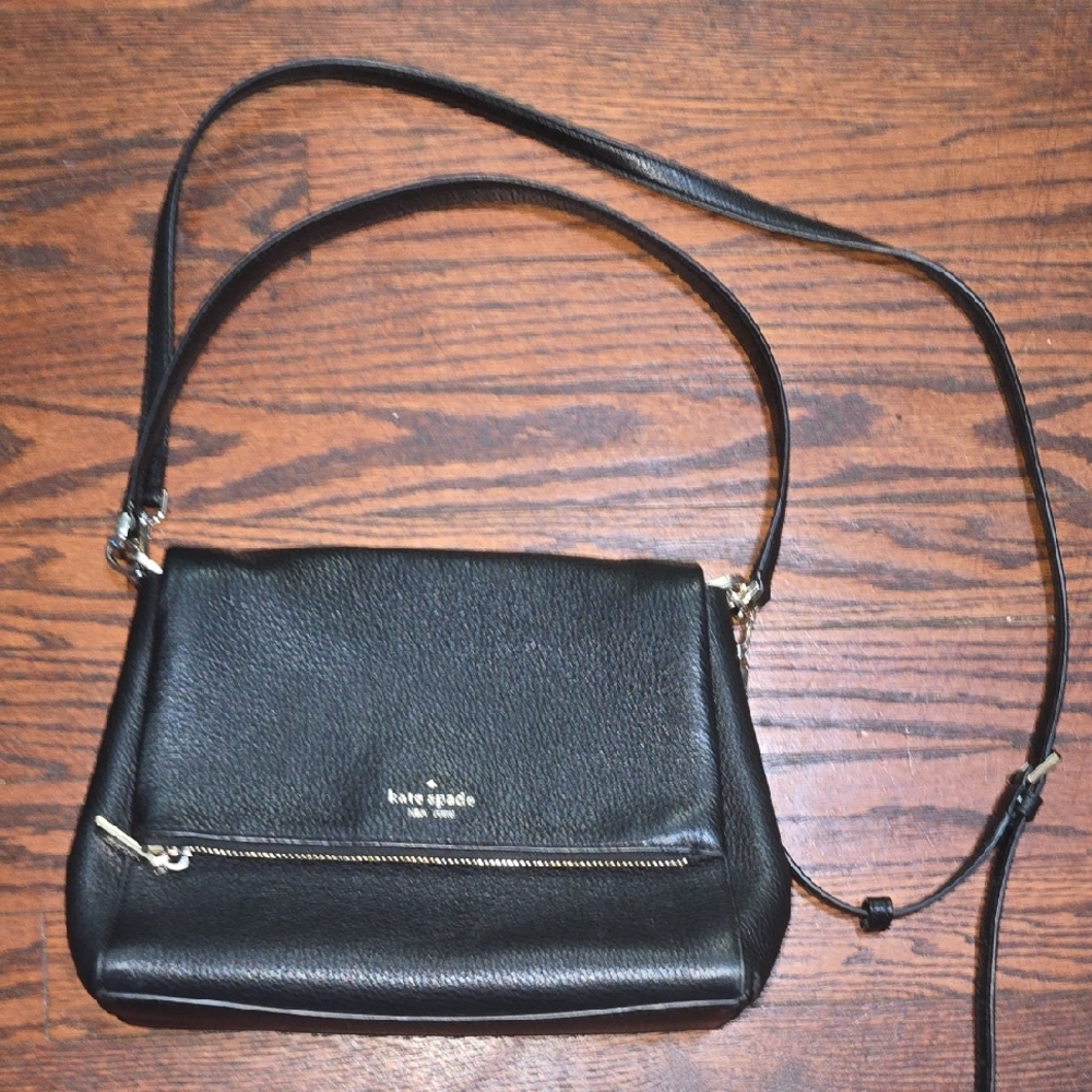 Kate Spade Black Pebbled Leather Crossbody Bag